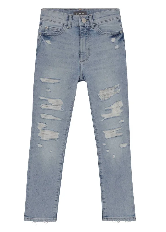 Casual Men's JeansGirl's Emie Straight Jeans In Ice Distressed