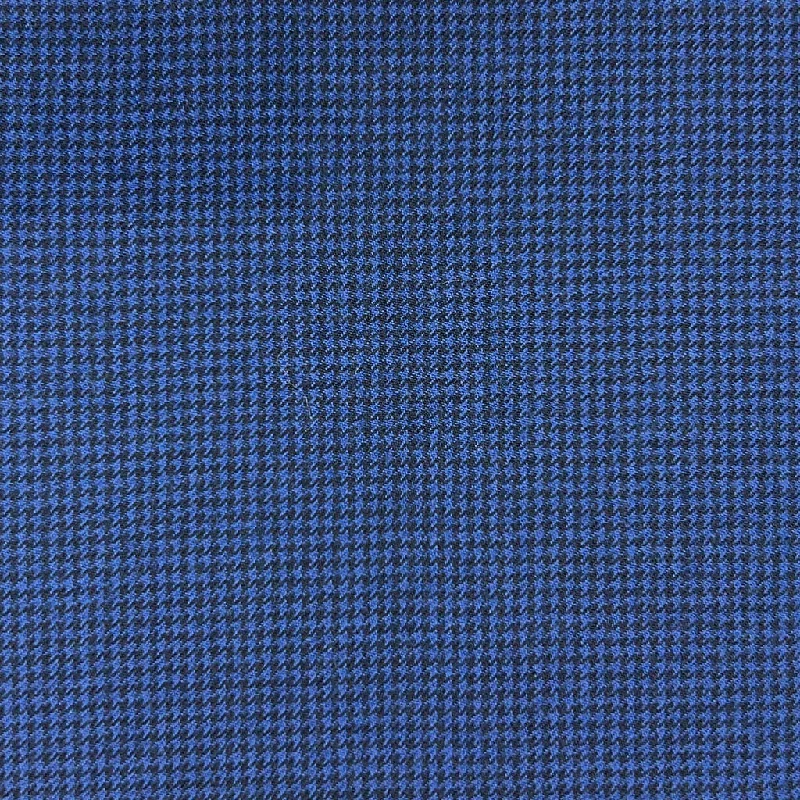 Royal Blue Houndstooth Flannel With Comfort Stretch