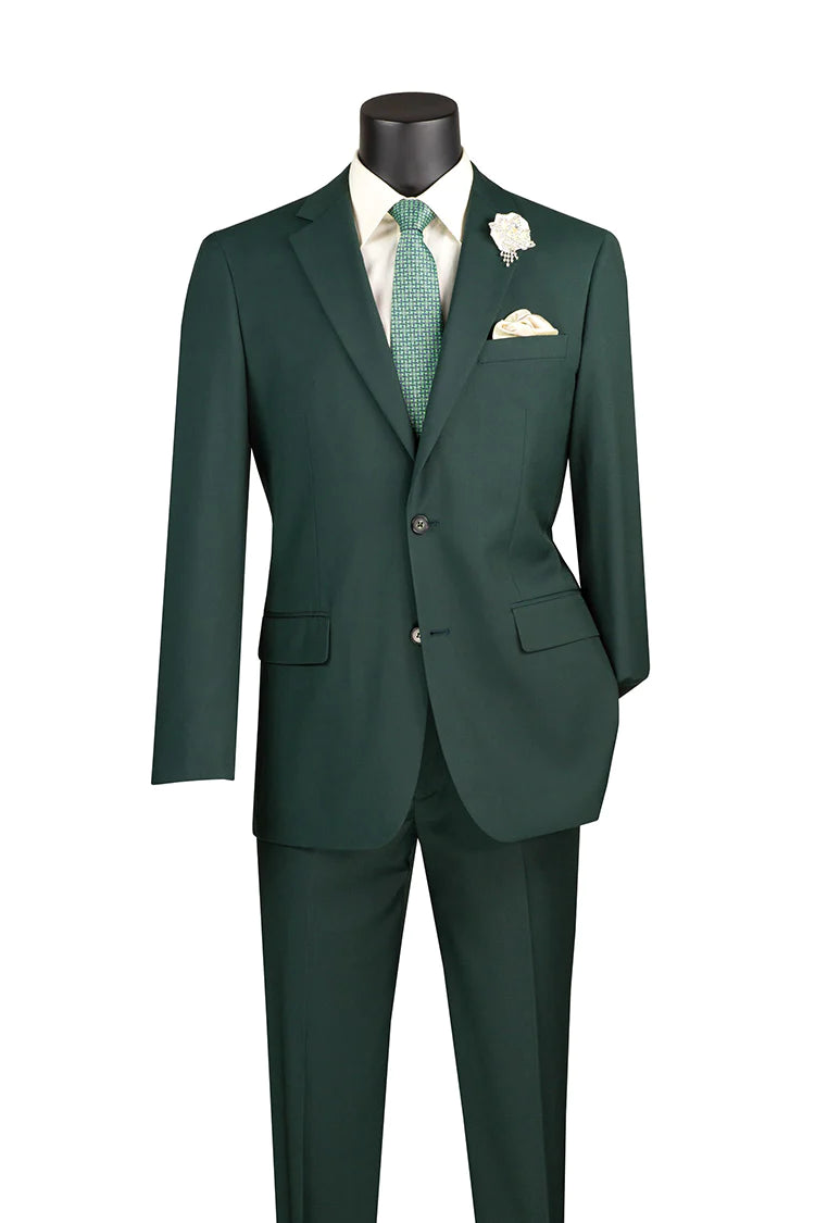 Vintagevo Collection: Hunter 2 Piece Solid Color Single Breasted Slim Fit Suit