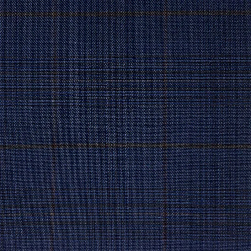 Navy Glen Plaid With Brown Windowpane