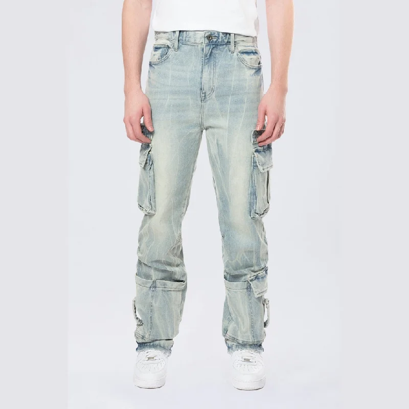 Men's Jeans for SportsStraight Cargo Strap Jeans - Seville Blue