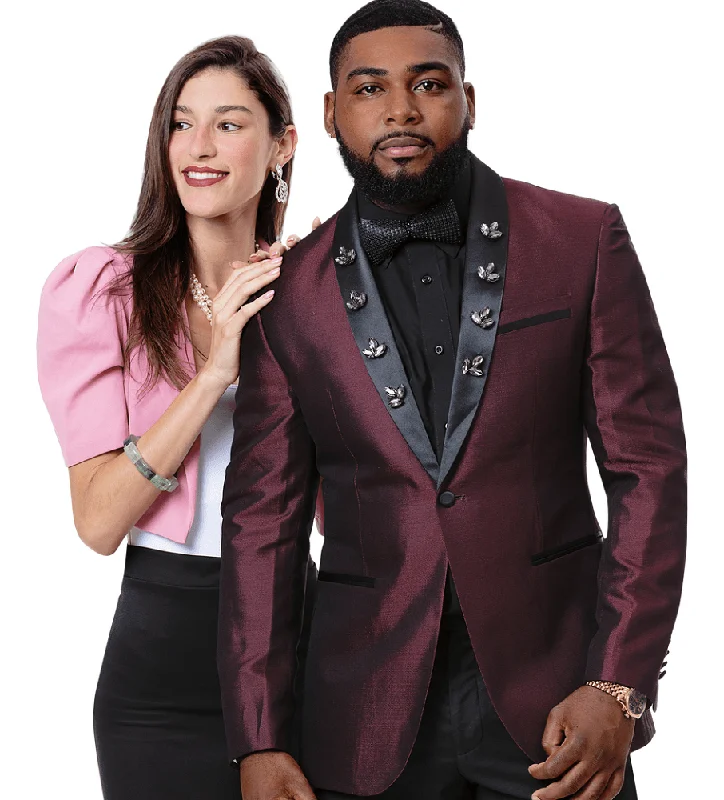 Solid Wine Fashion Blazer J77