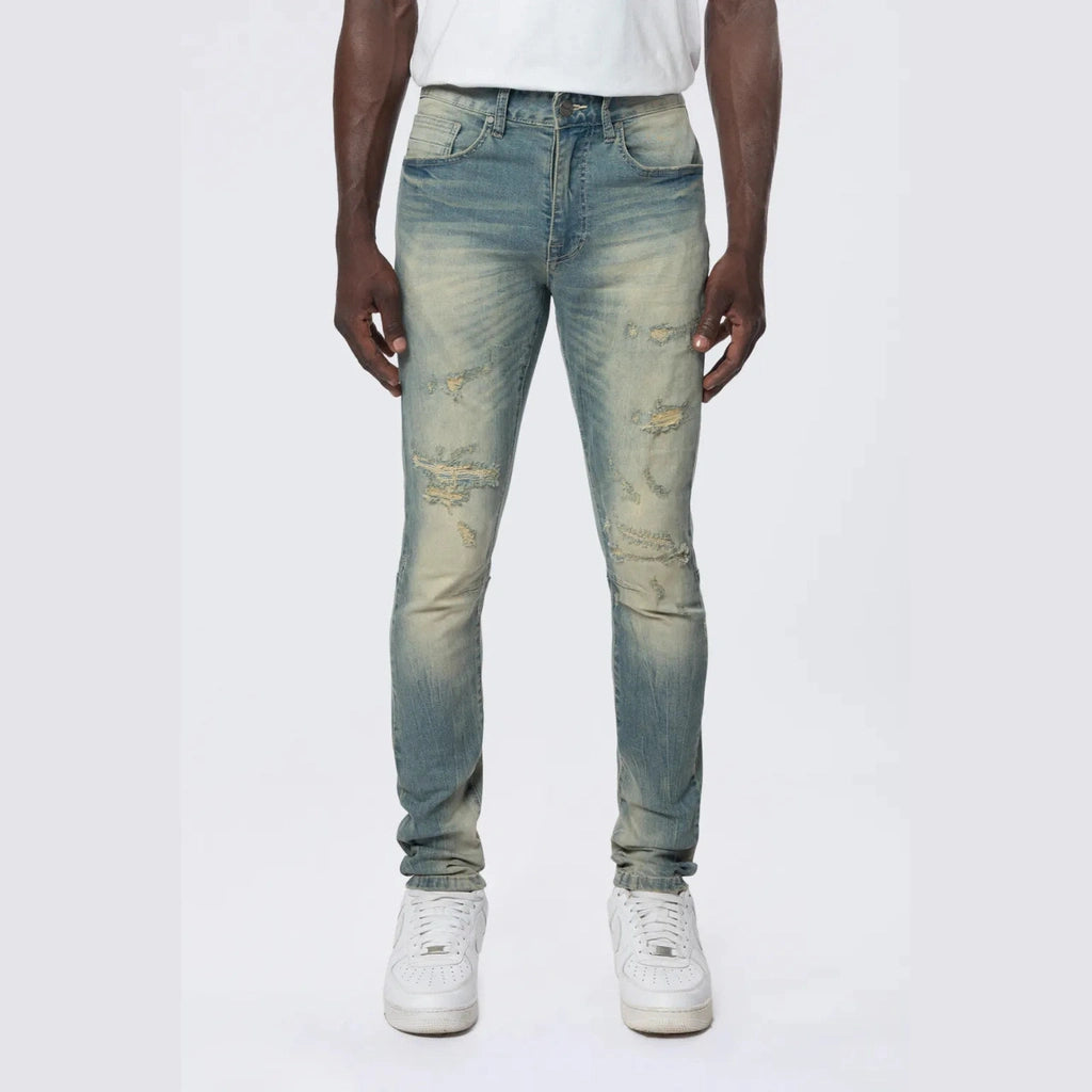 Everyday Men's JeansSlim Tapered Vintage Washed Jeans - Munich Blue