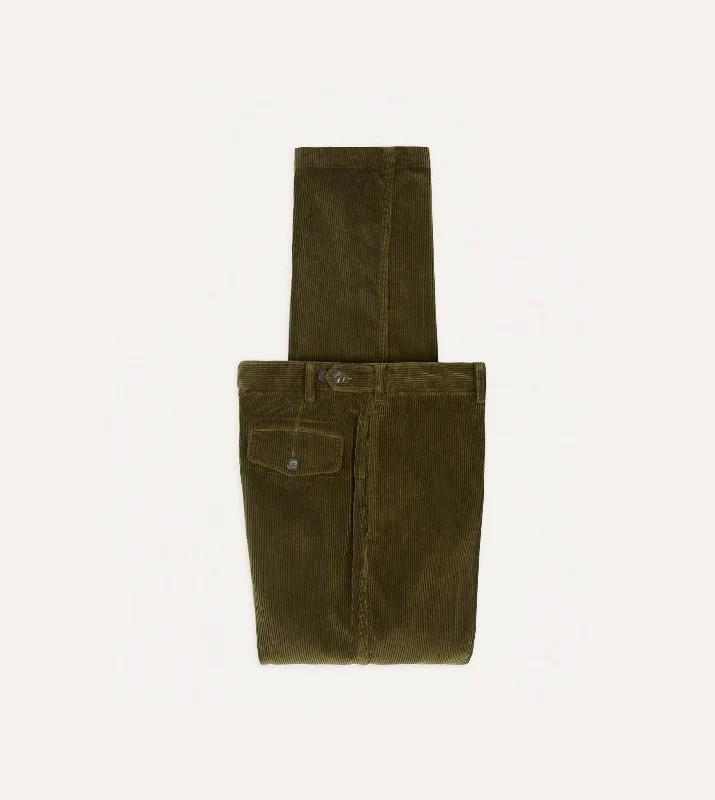 Olive Cotton Corduroy Games Trousers