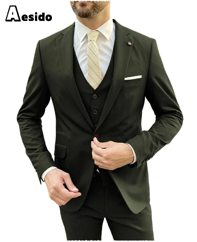 Men's Suit 3 Pieces Single Buttons Notch Lapel Jacket（Blazer+Vest+Pants）