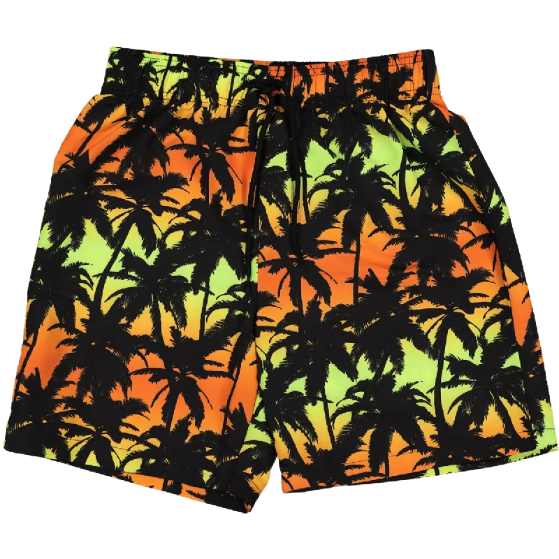 Men's Jeans with Elastic WaistbandsPalm Trees Graphic Shorts