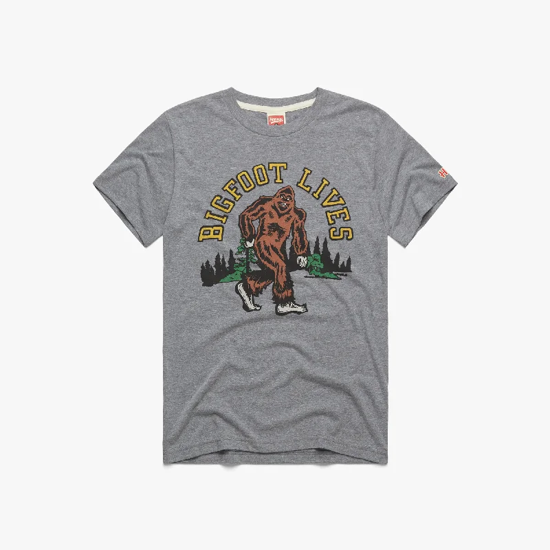 Men's Shirts with Asymmetrical HemlinesBigfoot Lives