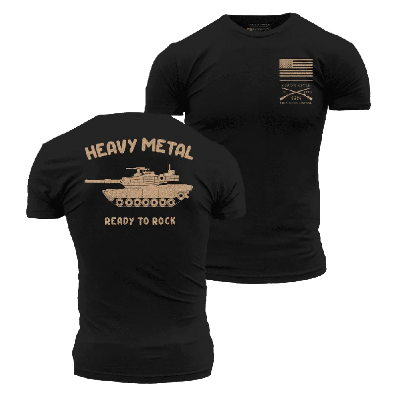 Men's Shirts with Ruffled HemlinesHeavy Metal T-Shirt - Black