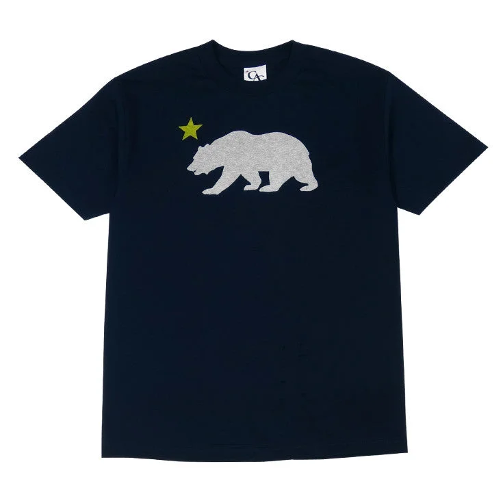 Elegant Men's Dress ShirtsMens Cali Bear Star T-Shirt Navy