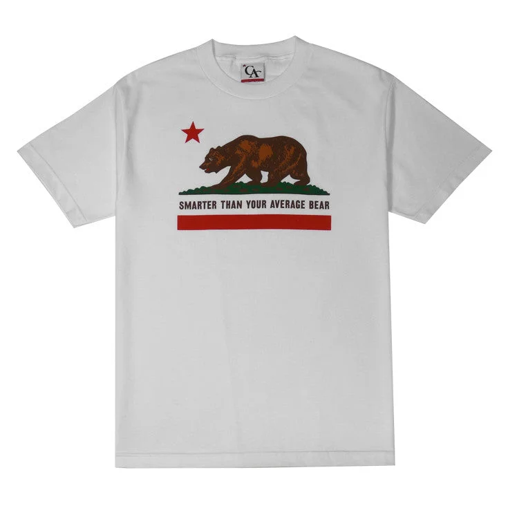 Men's Shirts with Patchwork SleevesMens Cali Bear T-Shirt White