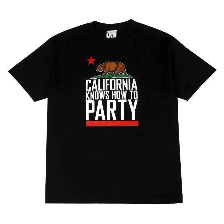 Men's Shirts with Raw-Edge HemlinesMens Cali Party T-Shirt Black