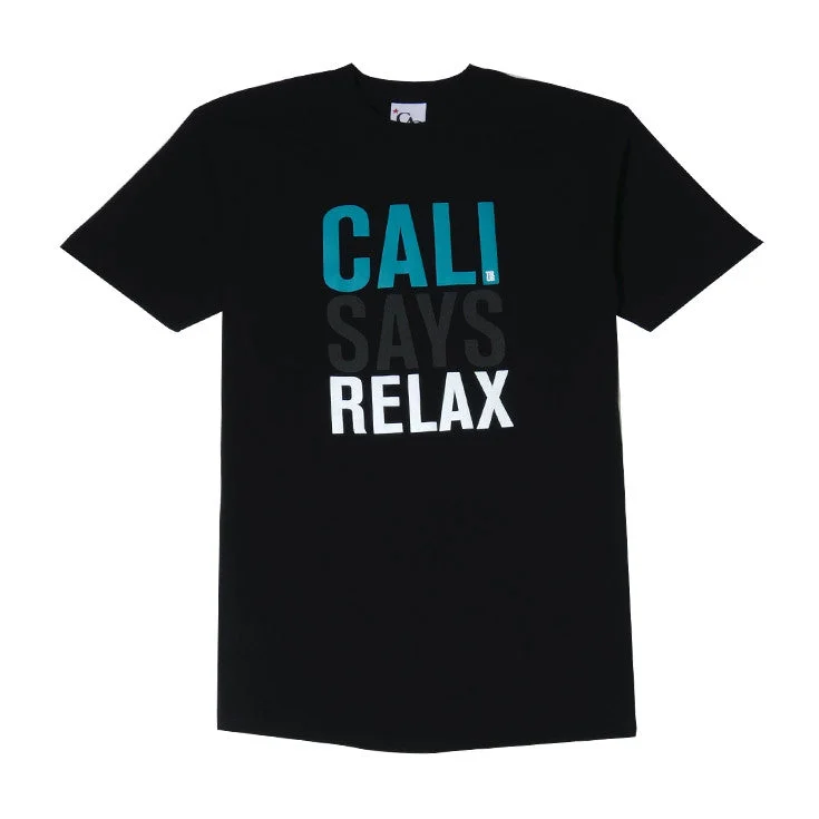 Men's Shirts with Raw-Edge HemlinesMens Cali Relax T-Shirt Black