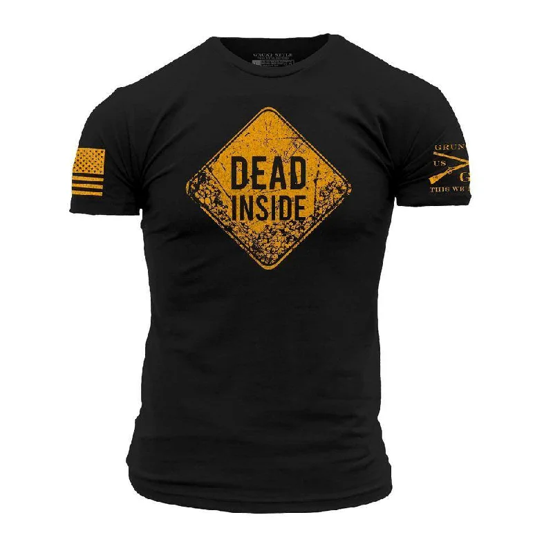 Men's Shirts with Convertible CollarsDead Inside T-Shirt - Black