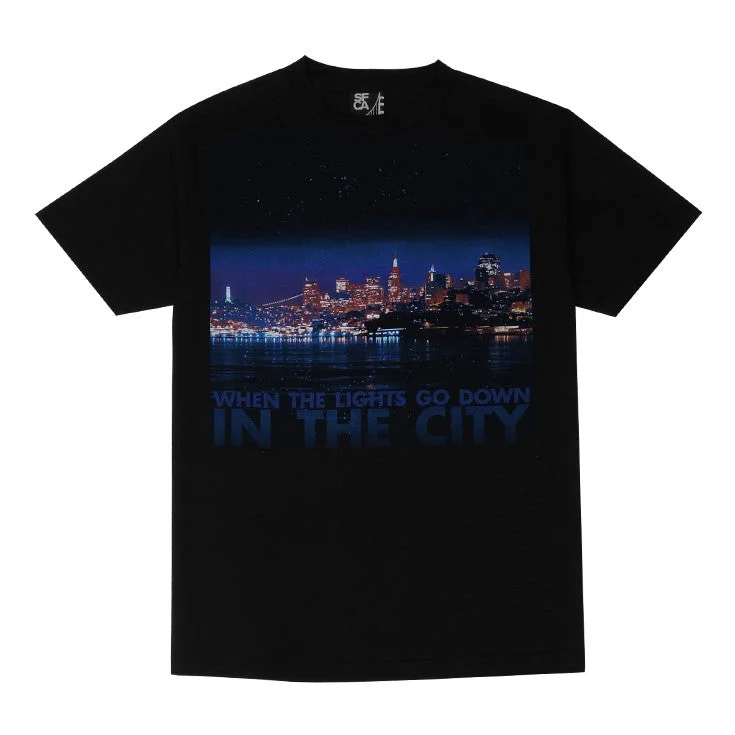 Men's Shirts with Button-Down PocketsMens SFCA City Lights T-Shirt Black