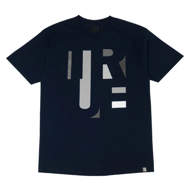 Men's Shirts with Adjustable CuffsMens True Abstract T-Shirt Navy