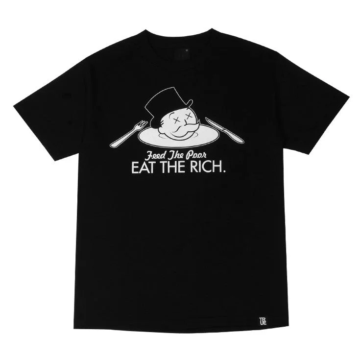 Men's Shirts with Spread CollarsMens True Eat The Rich T-Shirt Black