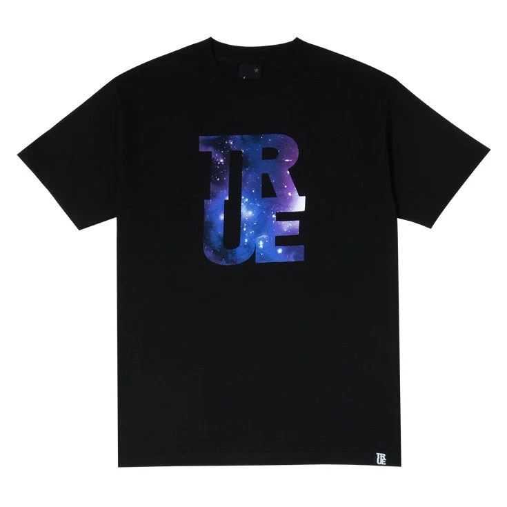 Striped Men's TopsMens True Logo Galaxy T-Shirt Black