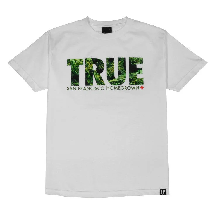 Men's Shirts with Geometric PatternsMens True Weed T-Shirt White