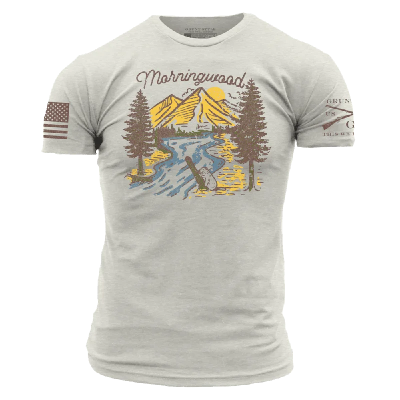 Men's Shirts with Embellished HemlinesMorningwood T-Shirt - Sand