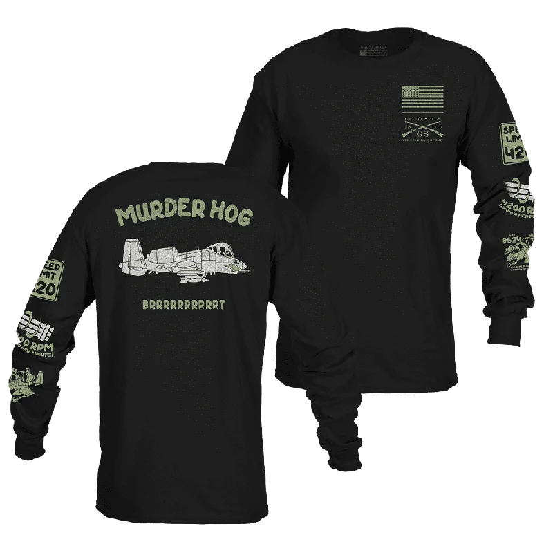 Stylish Men's HenleysMurder Hog Long Sleeve - Black