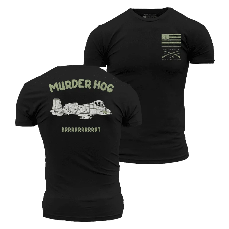 Men's Shirts with Single-Breasted DesignsMurder Hog T-Shirt - Black