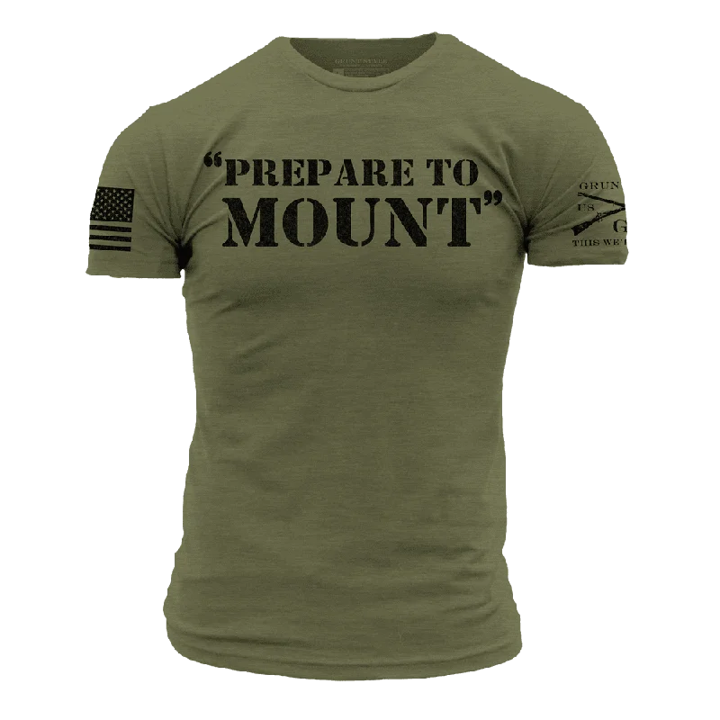 Men's Shirts with Raw-Edge HemlinesPrepare To Mount T-Shirt - Military Green