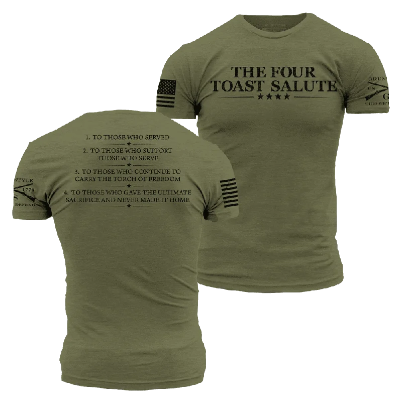 Men's Shirts with Wingtip CollarsThe Four Toast Salute T-Shirt - Military Green