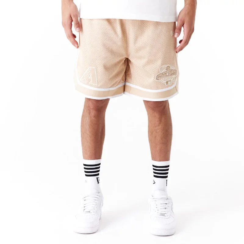 Men's Unique and Designer Bottom Wear for a Statement LookArizona Diamondbacks World Series Light Beige Mesh Shorts