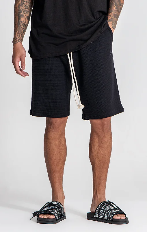 Men's Patterned Pants with StripesBlack Tropicana Shorts