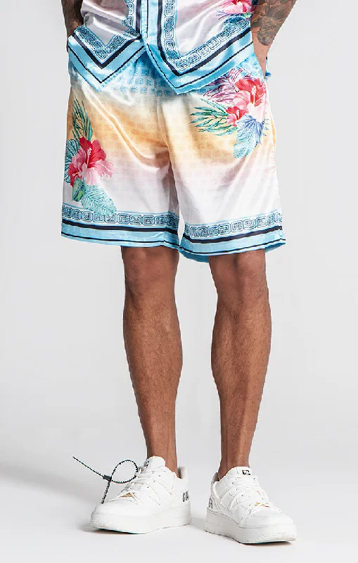 Men's Pants with Deep PocketsBlue Tropicana Shorts