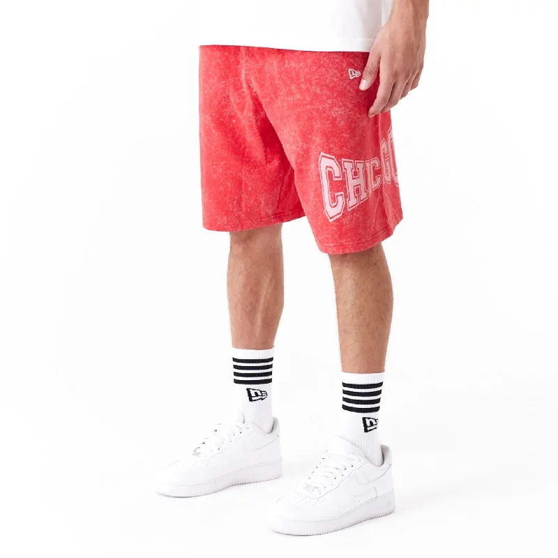 Men's Pants with Turn-Up CuffsChicago Bulls NBA Washed Red Shorts