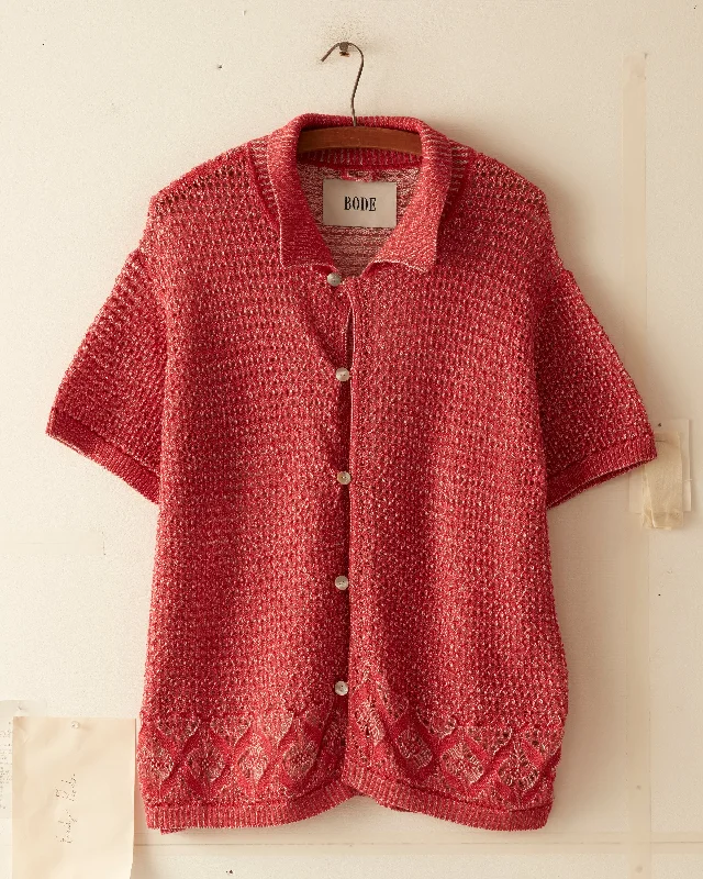 Men's Organic Cotton Shirts for Eco-ConsciousnessDuotone Lace Shirt - Red