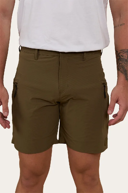 Men's Pants with Elastic CuffsHillston Mens Hybrid Short - Military Green