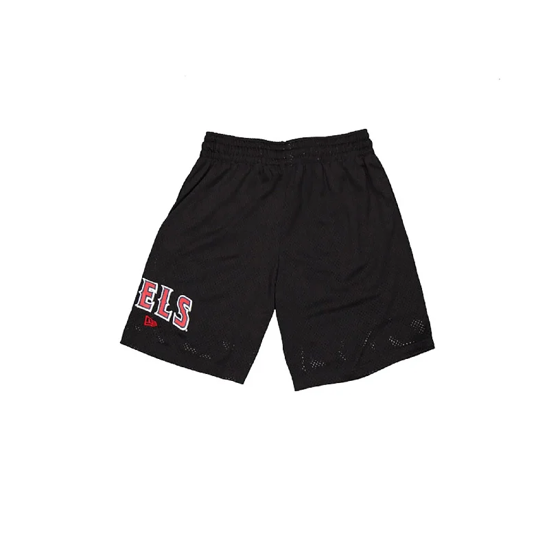 Men's Pants with Flap PocketsLA Angels MLB Custom Black Mesh Shorts