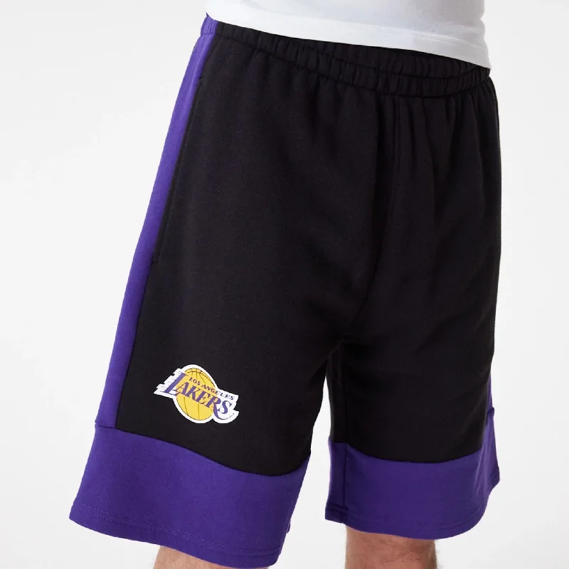 Men's Pants with Button-CuffsLA Lakers NBA Colour Block Black Shorts