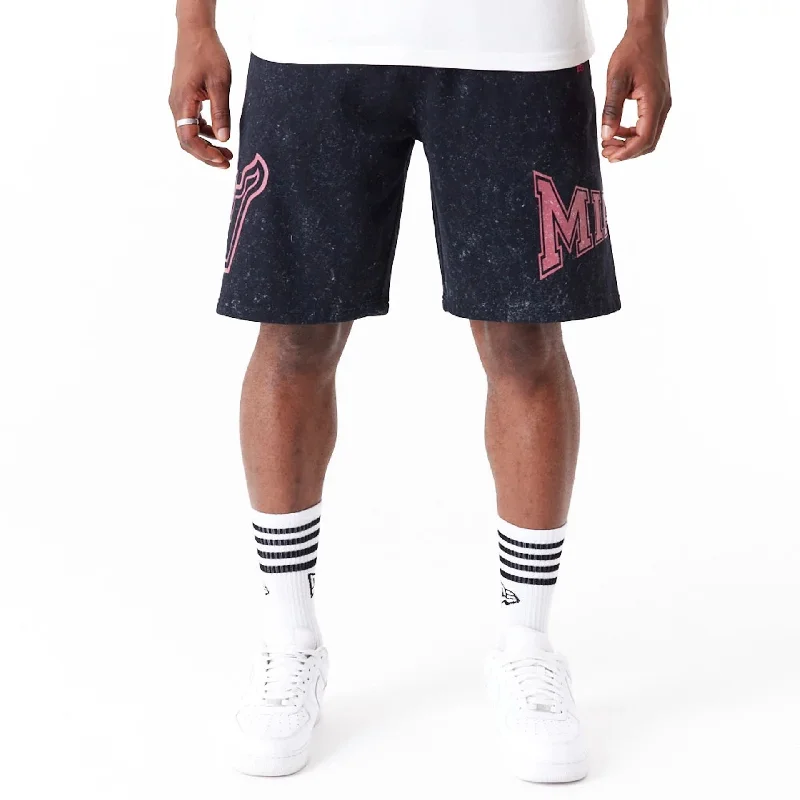 Breathable Men's Athletic ShortsMiami Heat NBA Washed Black Shorts