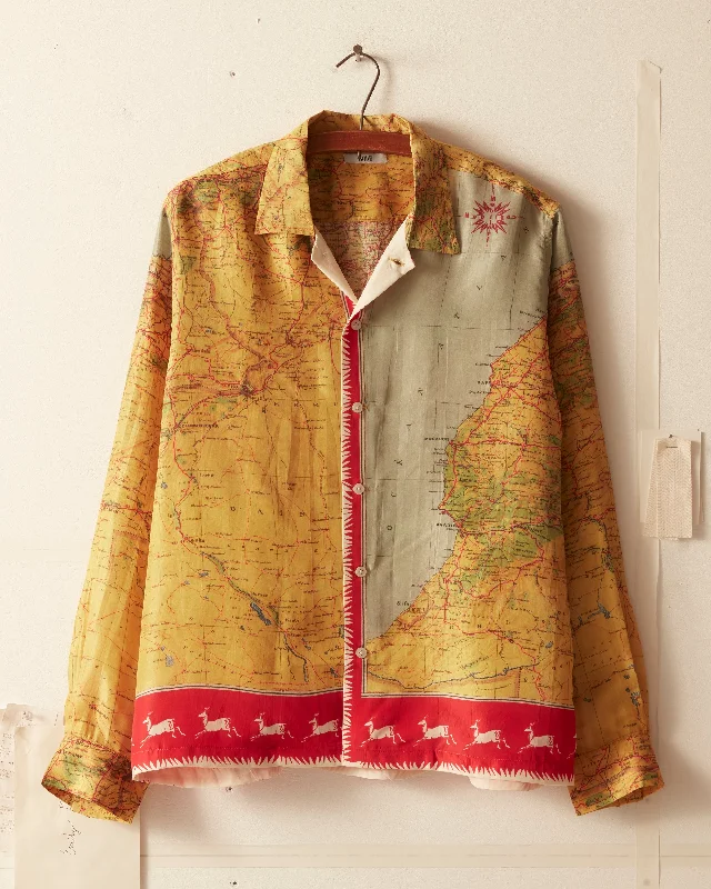 Men's Custom Dress Shirts for a Personalized FitMorocco Map Silk Shirt