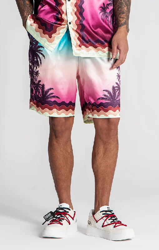 Men's Pants with Adjustable WaistbandsMulticolor Tropicana Shorts