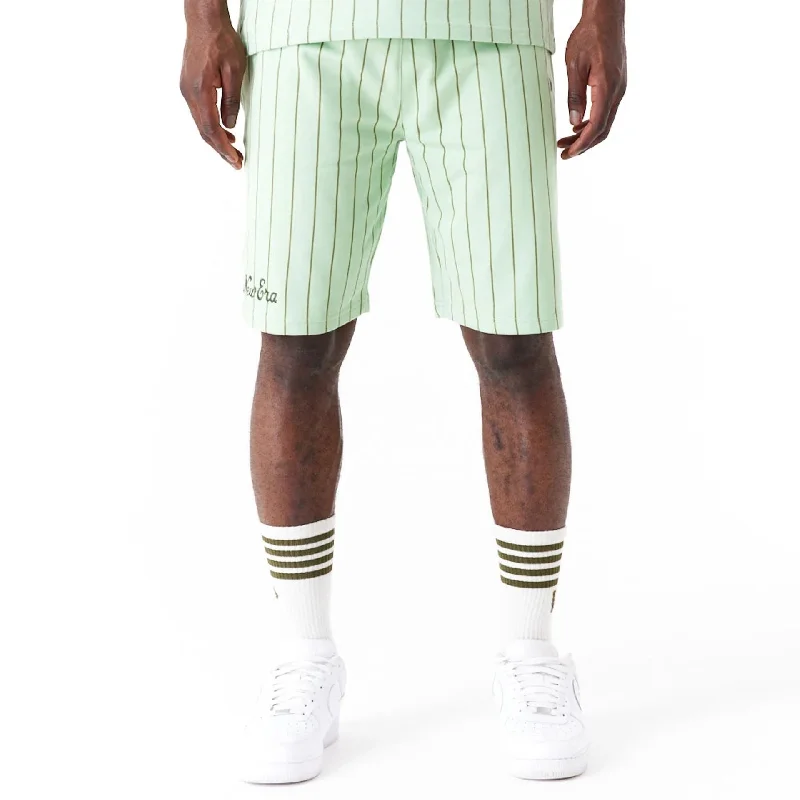 Men's Pants with Zippered PocketsNew Era Pinstripe Bright Green Shorts