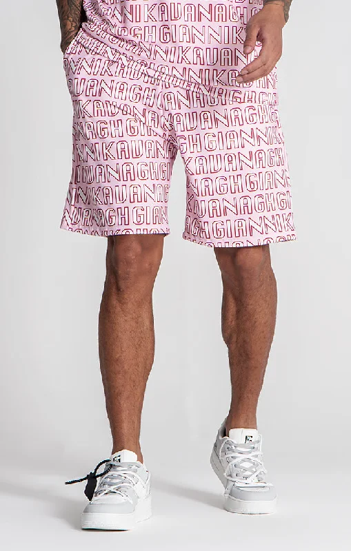 Men's Pants with Embroidered DesignsPink Paradiso Shorts