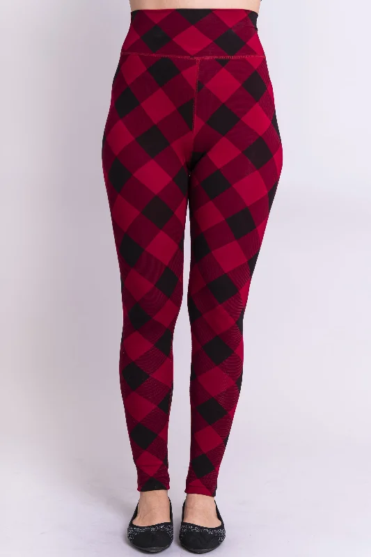 Men's Work Pants for Durability and ComfortRiley Legging, Red Plaid, Bamboo- Final Sale