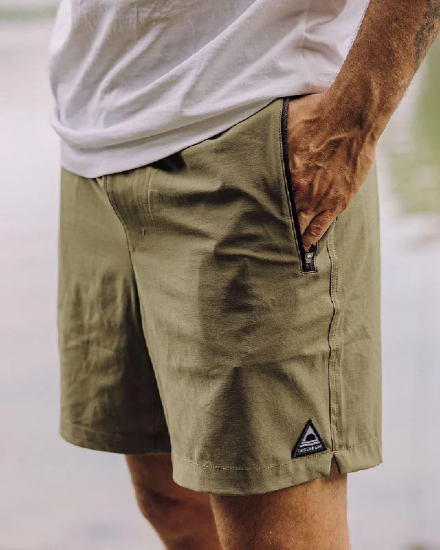 Men's Patterned Pants with Geometric DesignsTraveller Organic All Purpose Short - Khaki Green