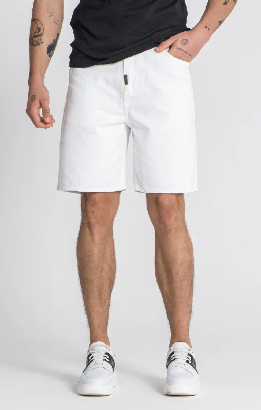 Comfortable Men's JoggersWhite Regular Waist Shorts