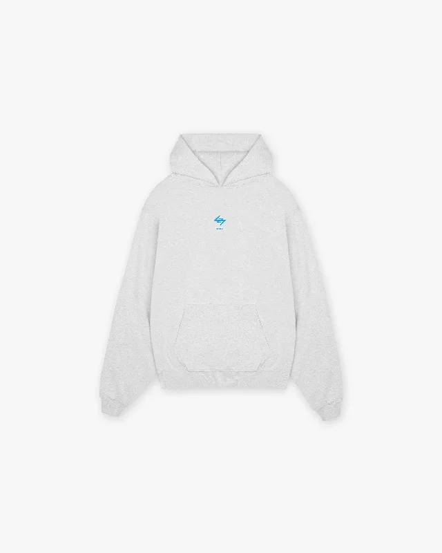 Men's Hoodies with Zipper Details247 Oversized Hoodie - Ash Grey Electric Blue