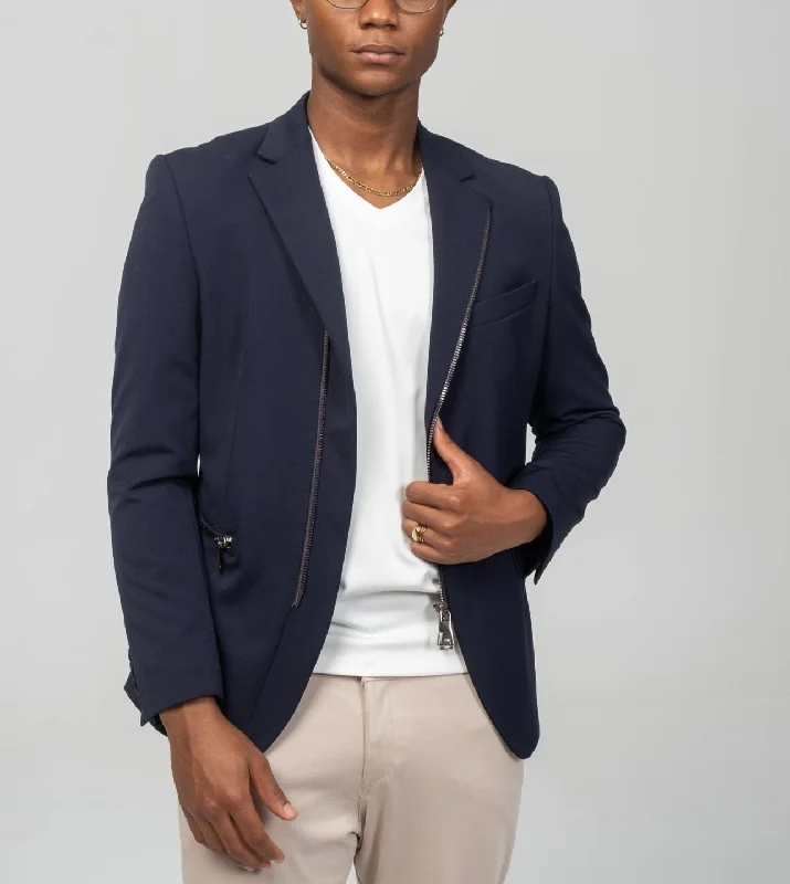 Affordable Men's Winter CoatsEveryday Two Way Zipper Blazer -  Navy