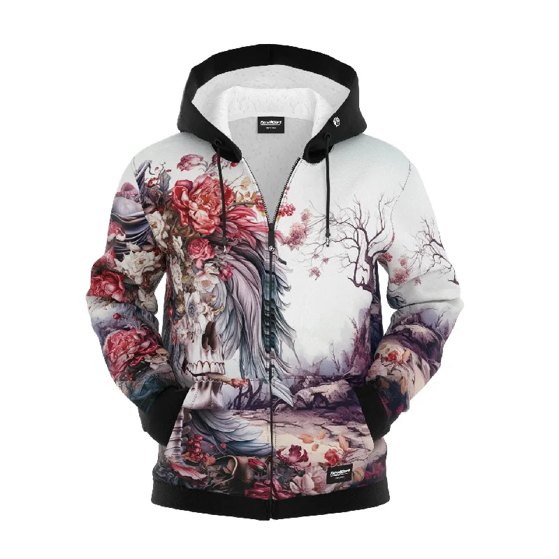 Men's Hoodies with InsulationA Surreal Farewell Zip Up Hoodie