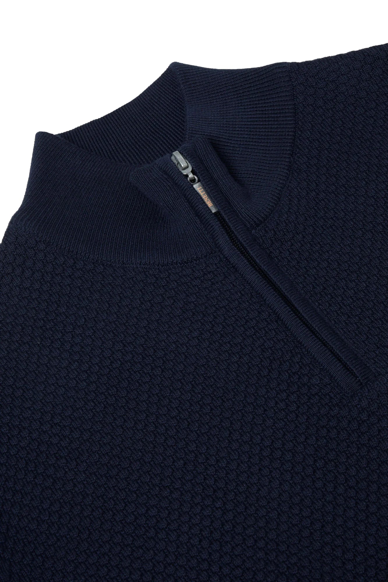 Men's Sweaters with Relaxed FitsBENETTI 1/4 ZIP WAFFLE KNIT - NAVY