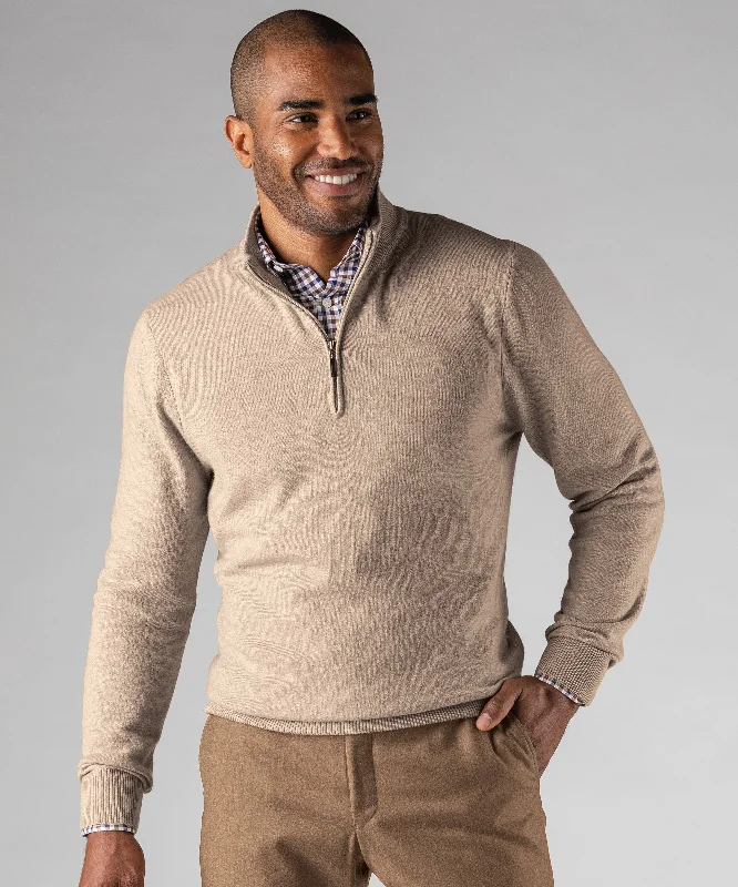 Men's Sweaters for Outdoor ActivitiesHeritage Italian 100% Cashmere Quarter-Zip Sweater