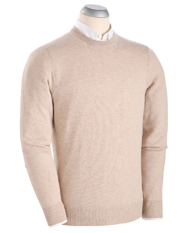 Men's Sweaters with Dropped ShouldersHeritage Italian 100% Cashmere Crew Neck Sweater