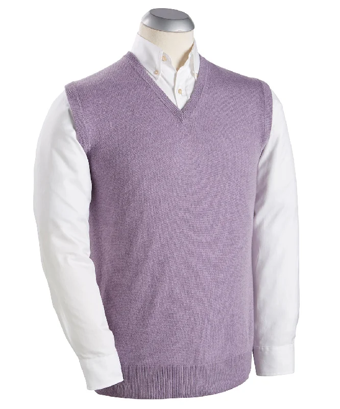 Men's Sweaters with Stand-Up CollarsHeritage Italian 100% Cashmere V-Neck Vest